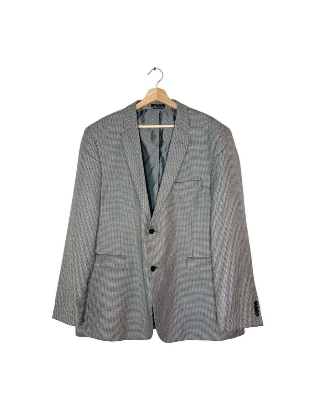 Tommy Hilfiger Grey Check Oversized Blazer 48l